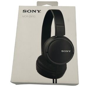Sony MDR-ZX110 Wired Headphones Black New Folding On-Ear Headset